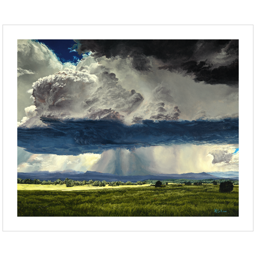 "Black Hills" 12x15 Storm Clouds Over Prairie Weather Paper Print